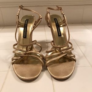 Chinese Laundry Gold Strappy Heels